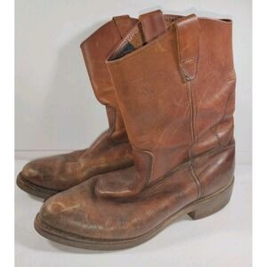 Lake Of The Woods Leather Boots Men's 10 D Brown Pull On Oil Resistant